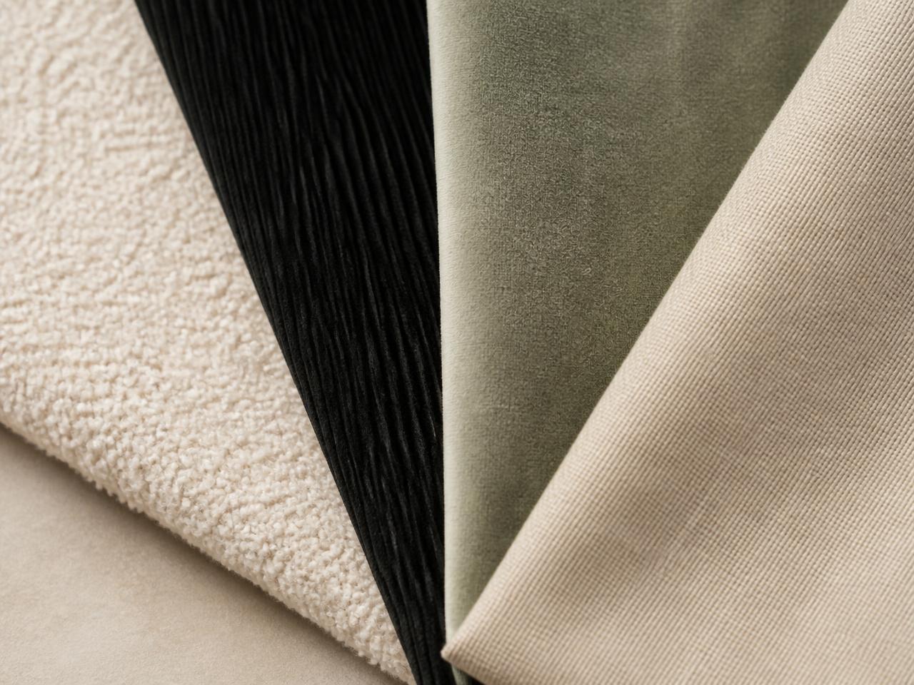 Stoffmuster: Bouclé, Cord, Samt und Strukturstoff